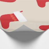 クリスマスストッキングサンタ素朴ホリデイ ラッピングペーパー (角)