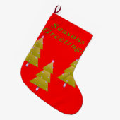 クリスマスストッキングシーズングリーティングレッド ラージクリスマスストッキング (正面 (吊り時))