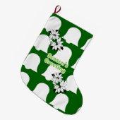 クリスマスストッキングシーズンズグリーティンググリーンベル ラージクリスマスストッキング (正面 (吊り時))