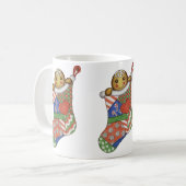 クリスマスストッキングジンジャーブレッドコーヒーマグ コーヒーマグカップ (正面左)