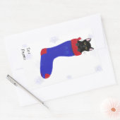 クリスマスストッキングスタンプ 長方形シール (封筒)