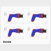 クリスマスストッキングスタンプ 長方形シール (シート)