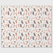 クリスマスストッキングスノーフレークスグローブホリデー ラッピングペーパー (フラット)