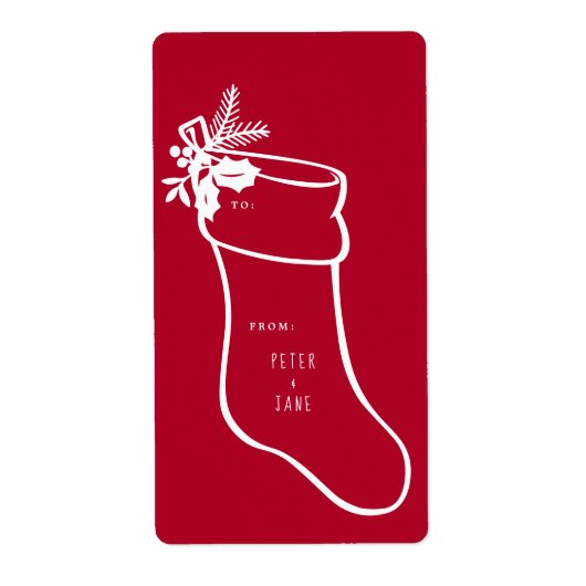 クリスマスストッキングデザイン ラベル (正面)
