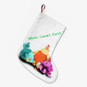 クリスマスストッキングニワトリ待ち卵ハッチ スモールクリスマスストッキング (正面 (吊り時))