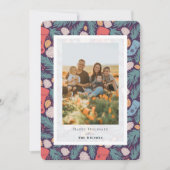 クリスマスストッキングパターンホリデーフォトカード 招待状 (正面)