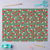 クリスマスストッキングパターン 薄葉紙 (クラフト)