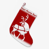クリスマスストッキングパーソナライズされたトナカイストッキング スモールクリスマスストッキング (正面 (吊り時))