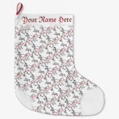 クリスマスストッキングパーソナライズされたトナカイストッキング ラージクリスマスストッキング (正面)