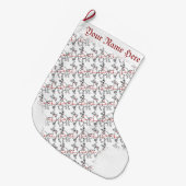 クリスマスストッキングパーソナライズされたトナカイストッキング ラージクリスマスストッキング (正面 (吊り時))