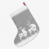 クリスマスストッキングパーソナライズされたトナカイストッキング ラージクリスマスストッキング (裏面 (吊り時))