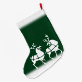 クリスマスストッキングパーソナライズされたトナカイストッキング ラージクリスマスストッキング (裏面 (吊り時))