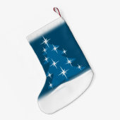 クリスマスストッキングパーソナライズされたブルークリスマス スモールクリスマスストッキング (裏面 (吊り時))