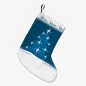 クリスマスストッキングパーソナライズされたブルークリスマス スモールクリスマスストッキング (正面 (吊り時))
