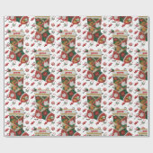 クリスマスストッキングパーソナライズされた子供の名前の贈り物 ラッピングペーパー (フラット)