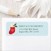 クリスマスストッキングパーソナライズされた差出人住所 ラベル (インサイチュ)