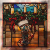 クリスマスストッキングフェイクステンドグラス ウィンドウサイン (シート2)