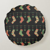 クリスマスストッキングフェスティバルガーランド ラウンドクッション (裏面)