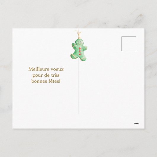 クリスマスストッキングフランスのクリスマス シーズンポストカード (裏面)