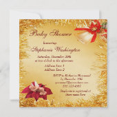 クリスマスストッキングベビー&ティンセルベビーシャワー 招待状 (裏面)