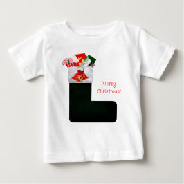 クリスマスストッキングベビーTシャツ ベビーTシャツ