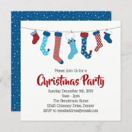クリスマスストッキングホリデーパーティー 招待状