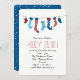 クリスマスストッキングホリデーパーティー 招待状