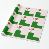 クリスマスストッキングラッピング紙 ラッピングペーパー (アンロールド)