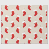 クリスマスストッキングラッピング紙 ラッピングペーパー (フラット)