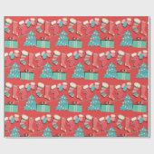 クリスマスストッキングラッピング紙 ラッピングペーパー (フラット)