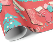 クリスマスストッキングラッピング紙 ラッピングペーパー (ロールコーナー)