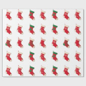 クリスマスストッキングラッピング紙 ラッピングペーパー (フラット)