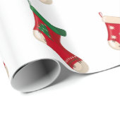 クリスマスストッキングラッピング紙 ラッピングペーパー (ロールコーナー)