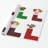 クリスマスストッキングラッピング紙 ラッピングペーパー (アンロールド)