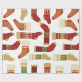 クリスマスストッキングラッピング紙 ラッピングペーパー (フラット)