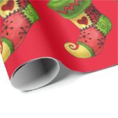 クリスマスストッキングラッピング紙 ラッピングペーパー (ロールコーナー)