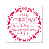 クリスマスストッキングリース名&差出人住所 セルフインキングスタンプ (デザイン)