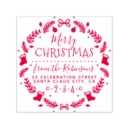 クリスマスストッキングリース名&差出人住所 セルフインキングスタンプ