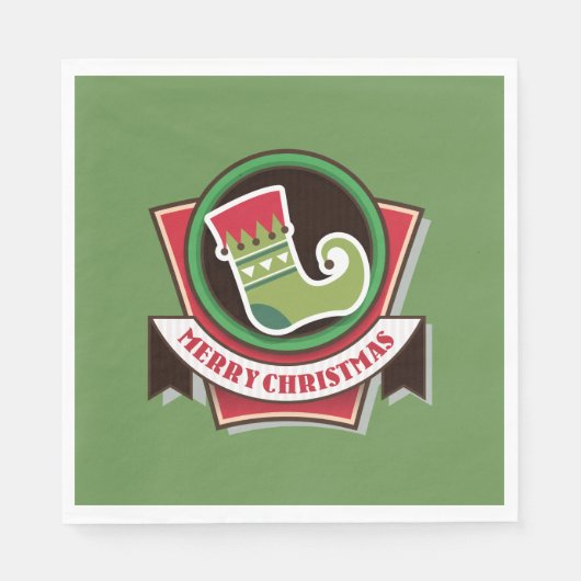 クリスマスストッキングルンチョン紙ナプキンス スタンダードランチョンナプキン (正面)