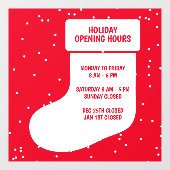 クリスマスストッキング休日の営業時間店 ウィンドウサイン (シート)