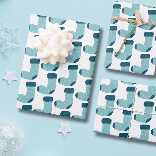 クリスマスストッキング休日 ラッピングペーパーシート