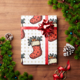 クリスマスストッキング休日 ラッピングペーパー