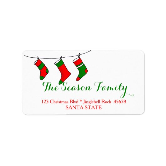 クリスマスストッキング住所 シール (正面)