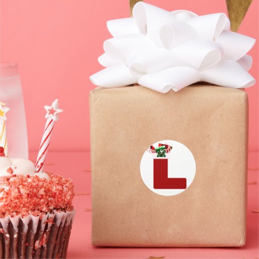 クリスマスストッキング封筒用シール ラウンドシール (パーティー)