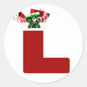 クリスマスストッキング封筒用シール ラウンドシール (正面)