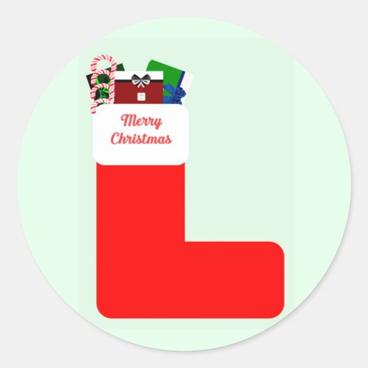 クリスマスストッキング封筒用シール ラウンドシール (正面)