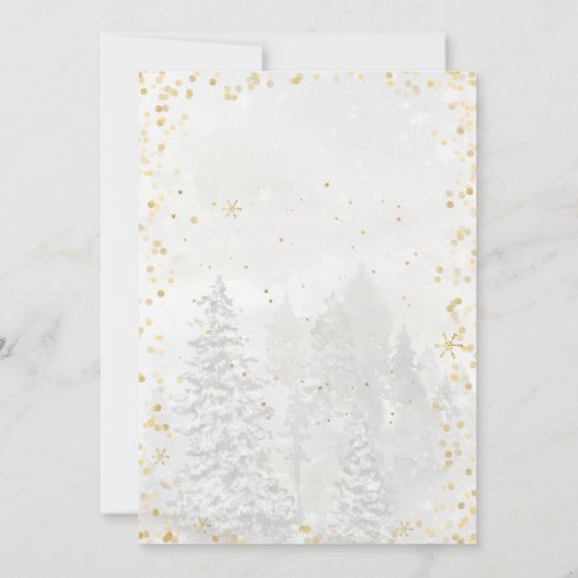 クリスマスストッキング松の木 招待状 (裏面)