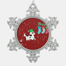 クリスマスストッキング犬