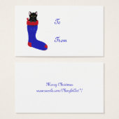 クリスマスストッキング猫、ギフトラベル、名刺 (正面&裏面)