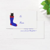 クリスマスストッキング猫、ギフトラベル、名刺 (デスク)